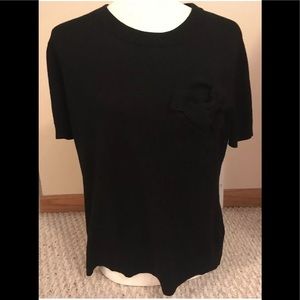 Kate Spade knit black cotton silk top large